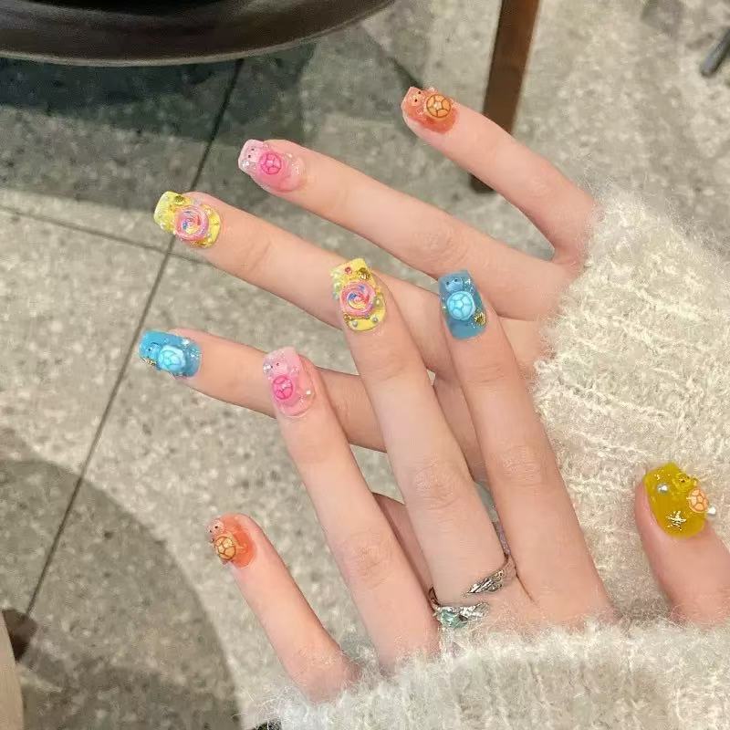 Nail Art Fake - 100 Mini Colorful Turtle Resin Charms