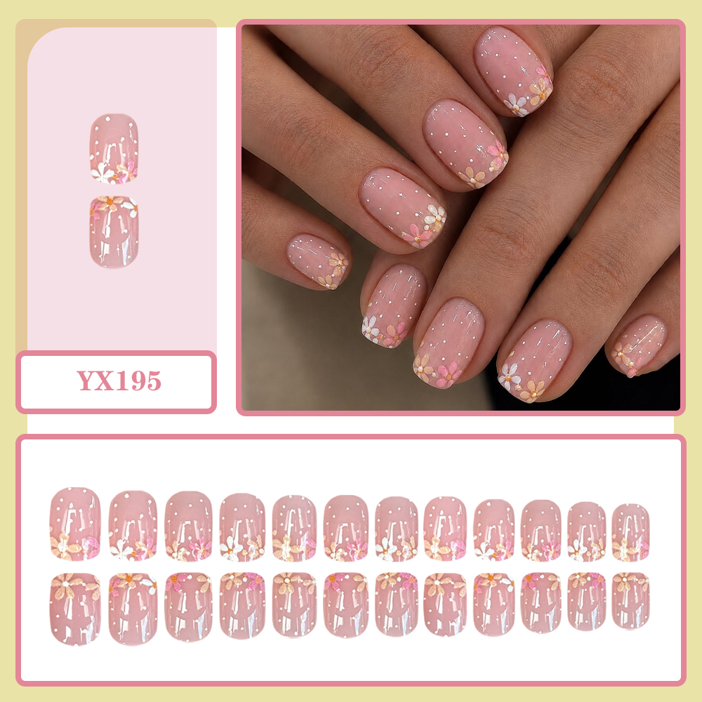 Short Square Reusable Glue‑on  - Nail Art Dusty Pink recension och pris