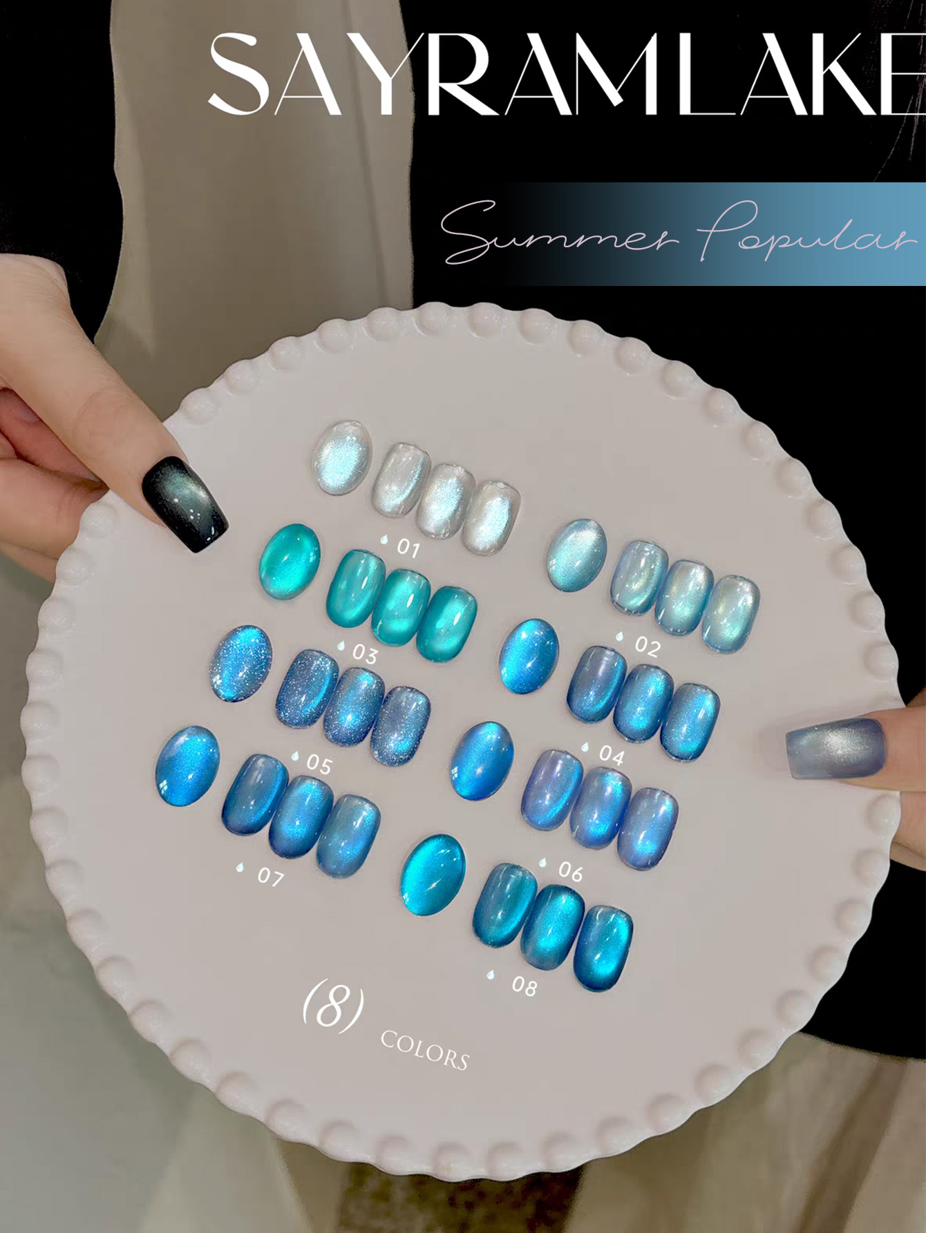 1pcs SHAKA Ice Penetrating Oce - Nail Art Ice Blue recension och pris