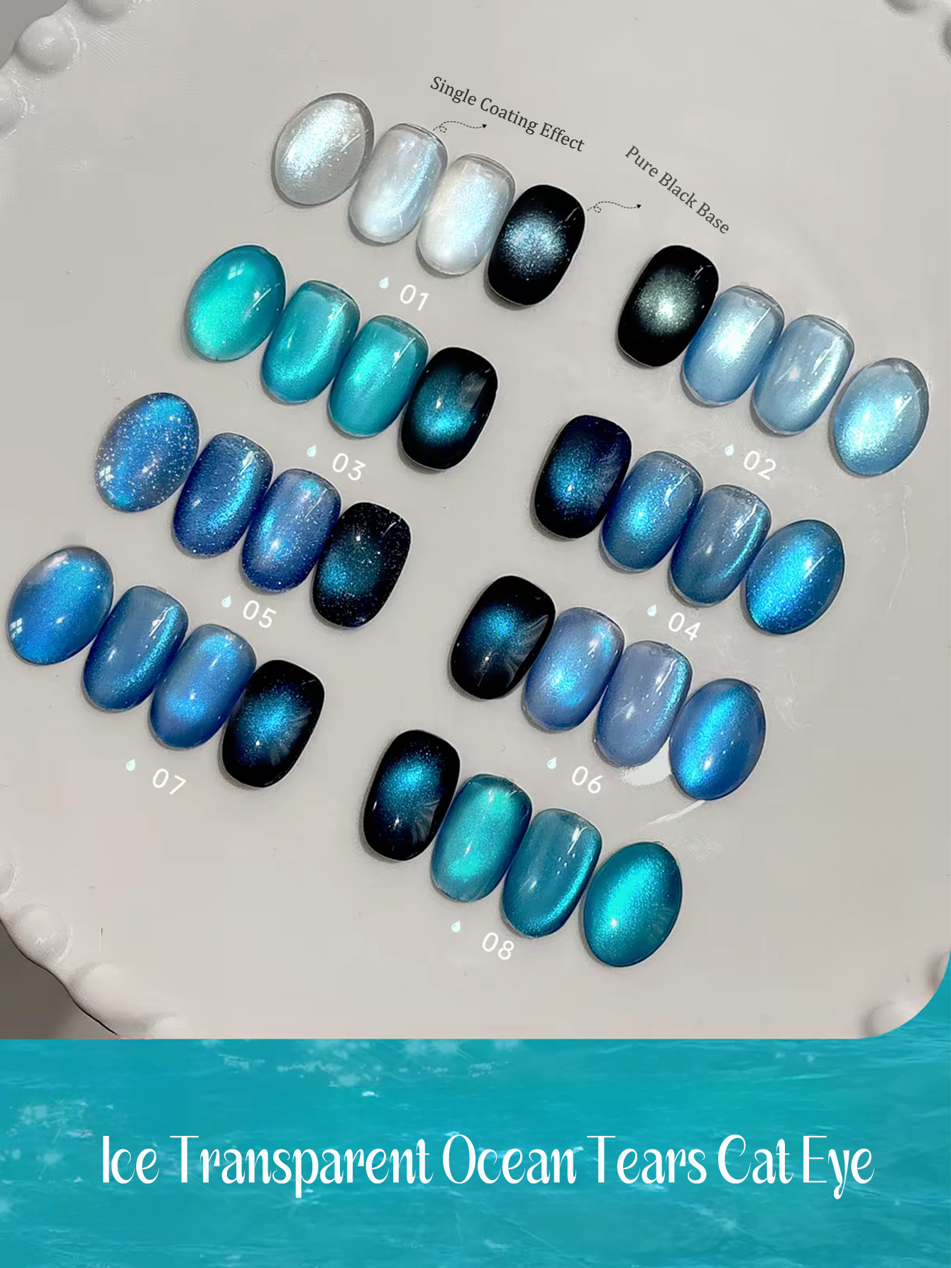 1pcs SHAKA Ice Penetrating Oce - Nail Art Ice Blue recension och pris