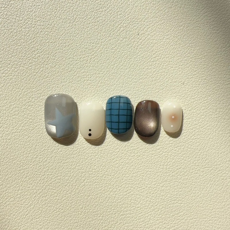 10PCS Handmade Ins Style Short - Nail Art Cat Eye Simple recension och pris
