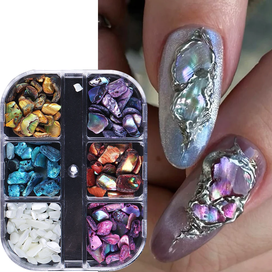 6 Grids Abalone Shell Flakes N - Nail Art Valentines Day recension och pris