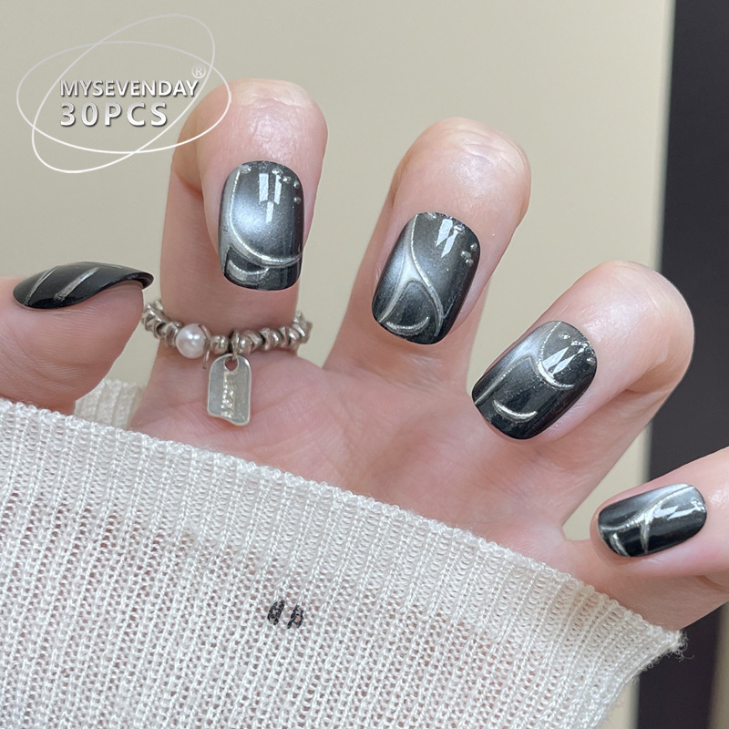 30 pieces French handmade blac - Nail Art Cat Eye Simple recension och pris