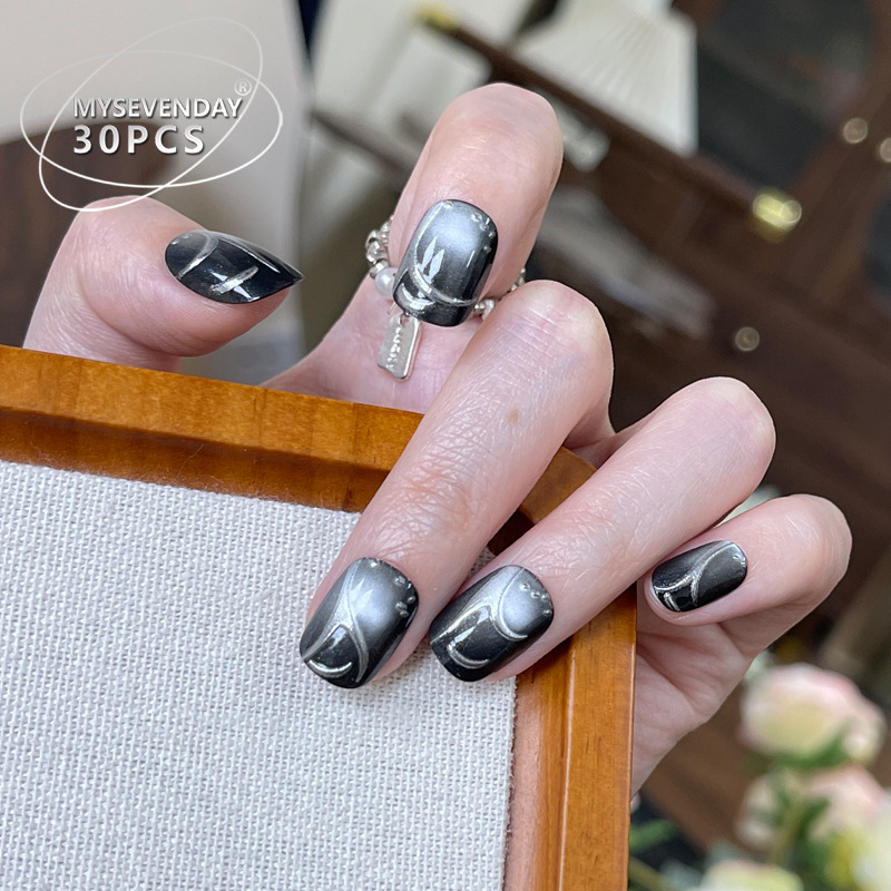 30 pieces French handmade blac - Nail Art Cat Eye Simple recension och pris