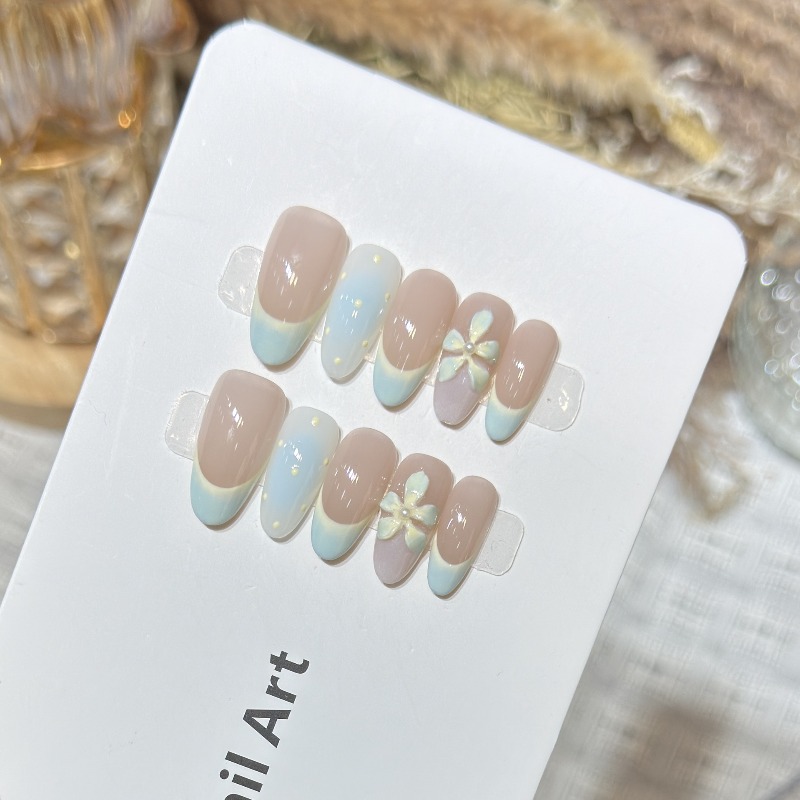 10PCS Simple Blue French Press - Nail Art Simple recension och pris