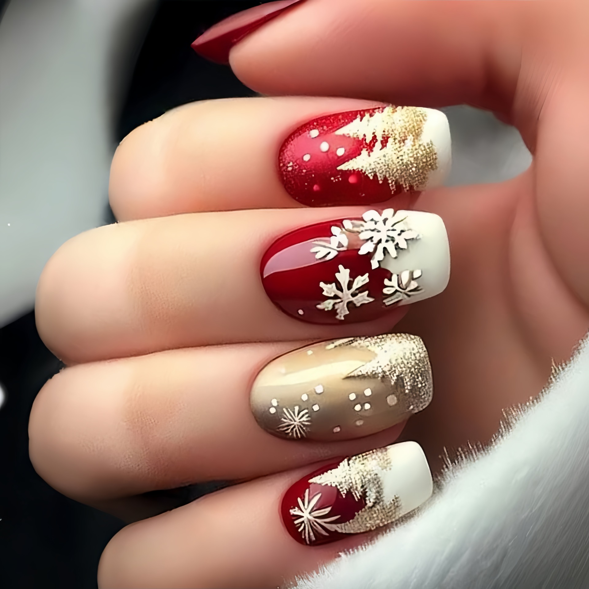 Medium fake nails for Christma - Nail Art Fake recension och pris