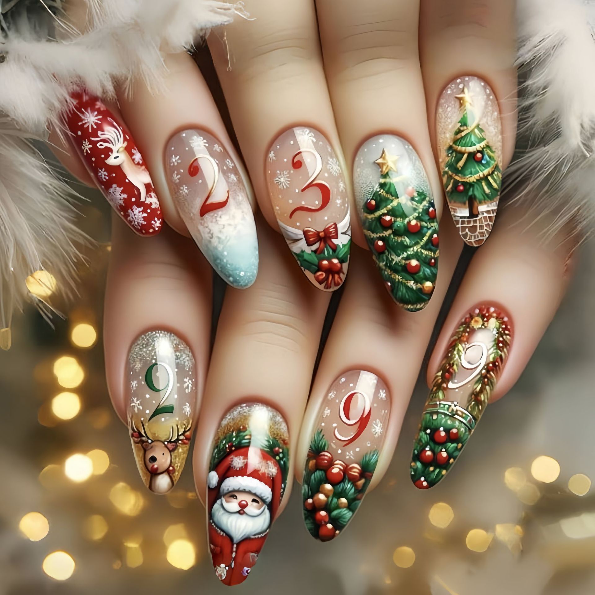 Medium fake nails for Christma - Nail Art Fake recension och pris