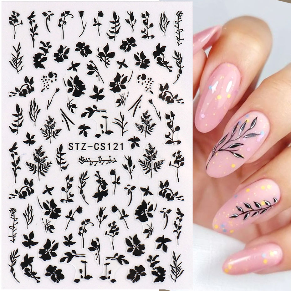 2pcs 3D Simple Floral Leaf Nai - Nail Art Simple Elegant recension och pris