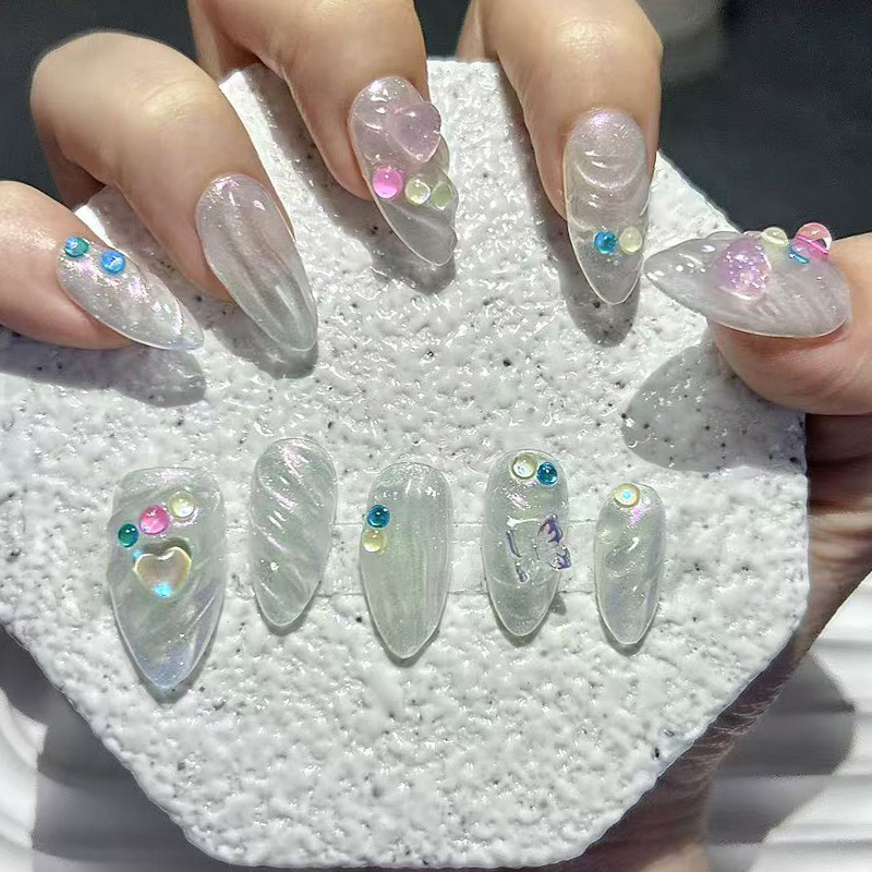 Handmade Press On Nails Short  - Nail Art Simple Elegant recension och pris