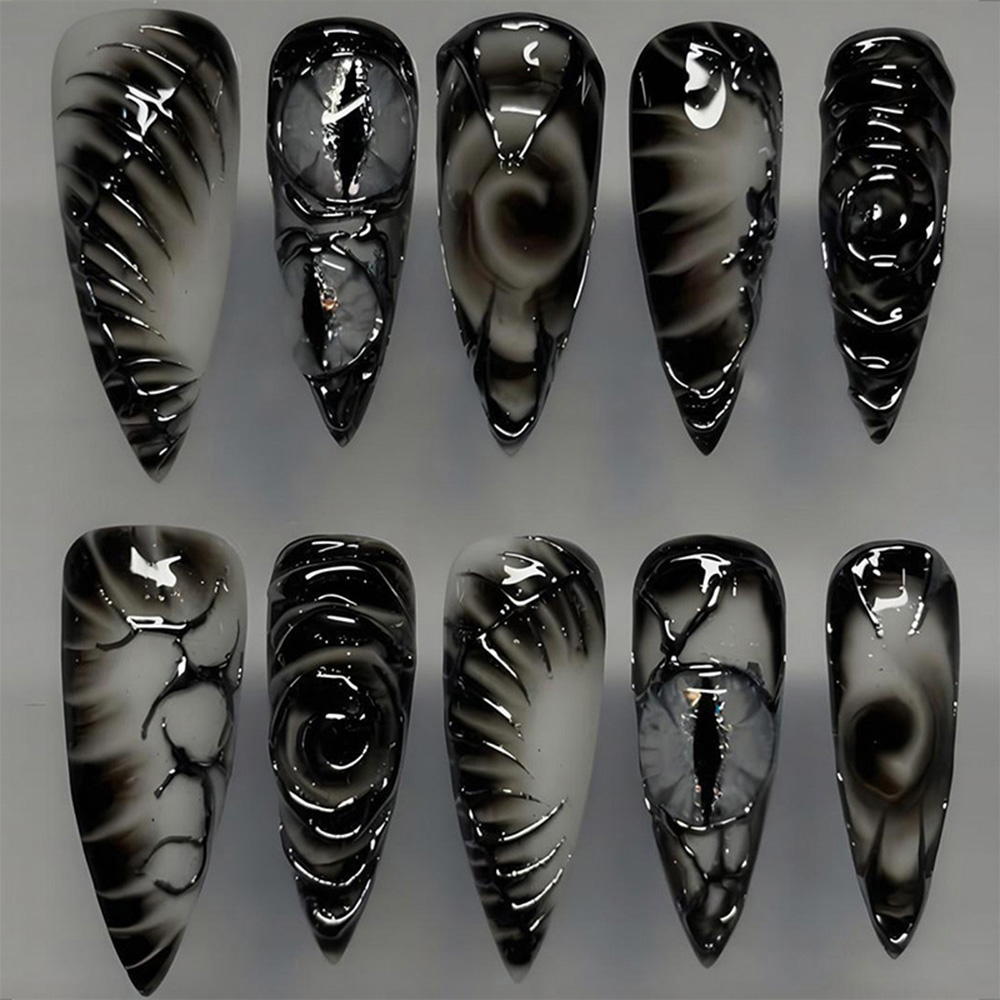 Stiletto Gothic Press On Nails - Nail Art Fake recension och pris