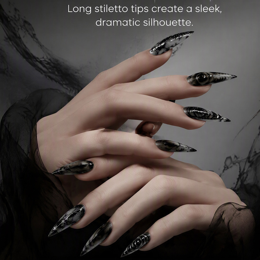 Stiletto Gothic Press On Nails - Nail Art Fake recension och pris