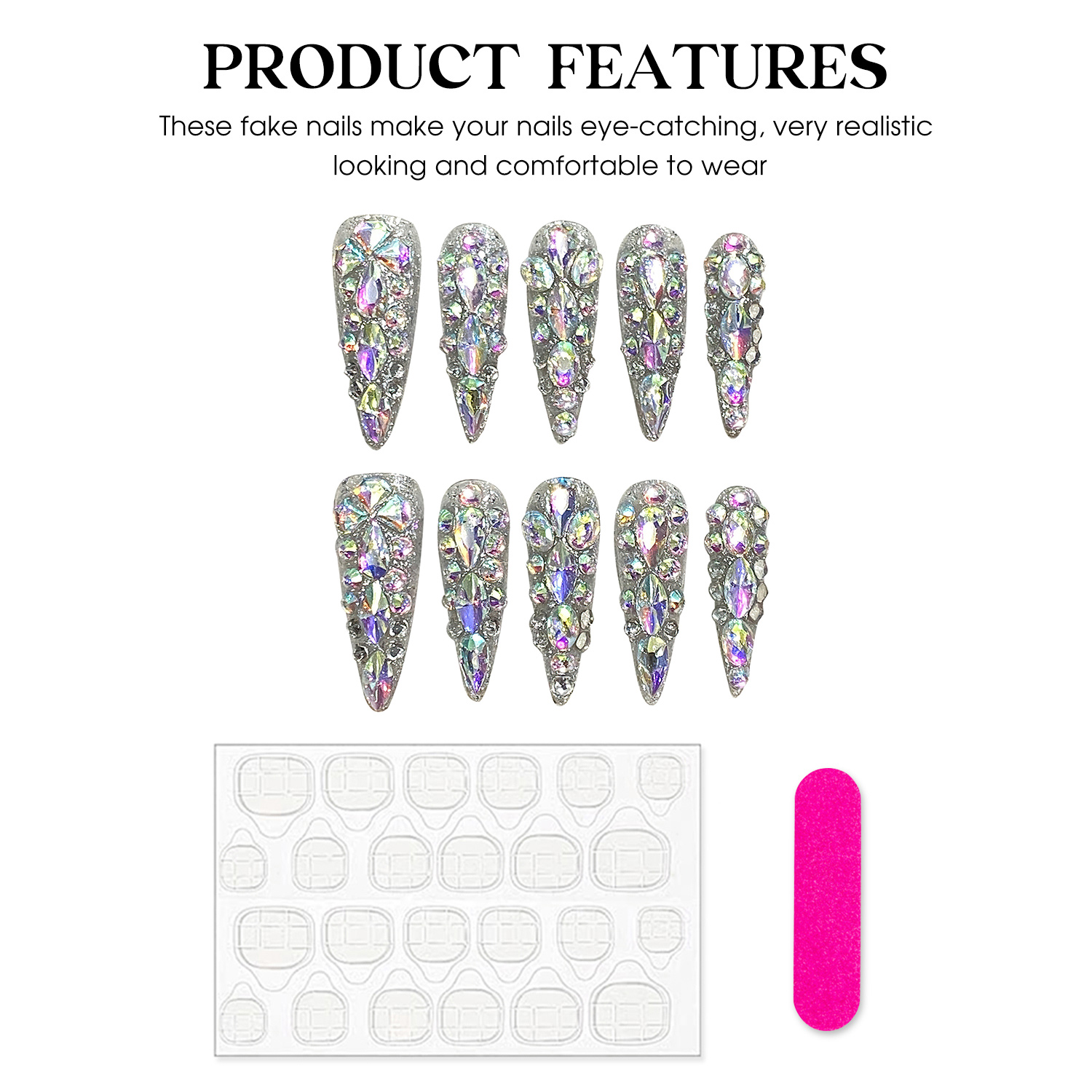 10pcs Handmade Press On Nails  - Nail Art Fake recension och pris