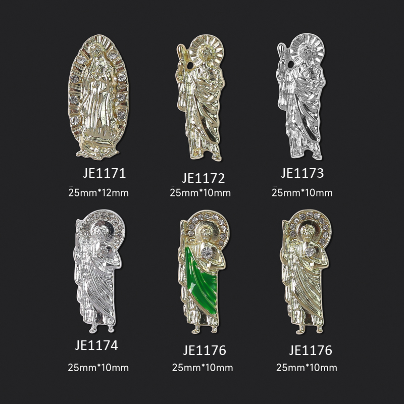 10Pcs San Judas 3D Nail Charms - Nail Art Valentines Day recension och pris