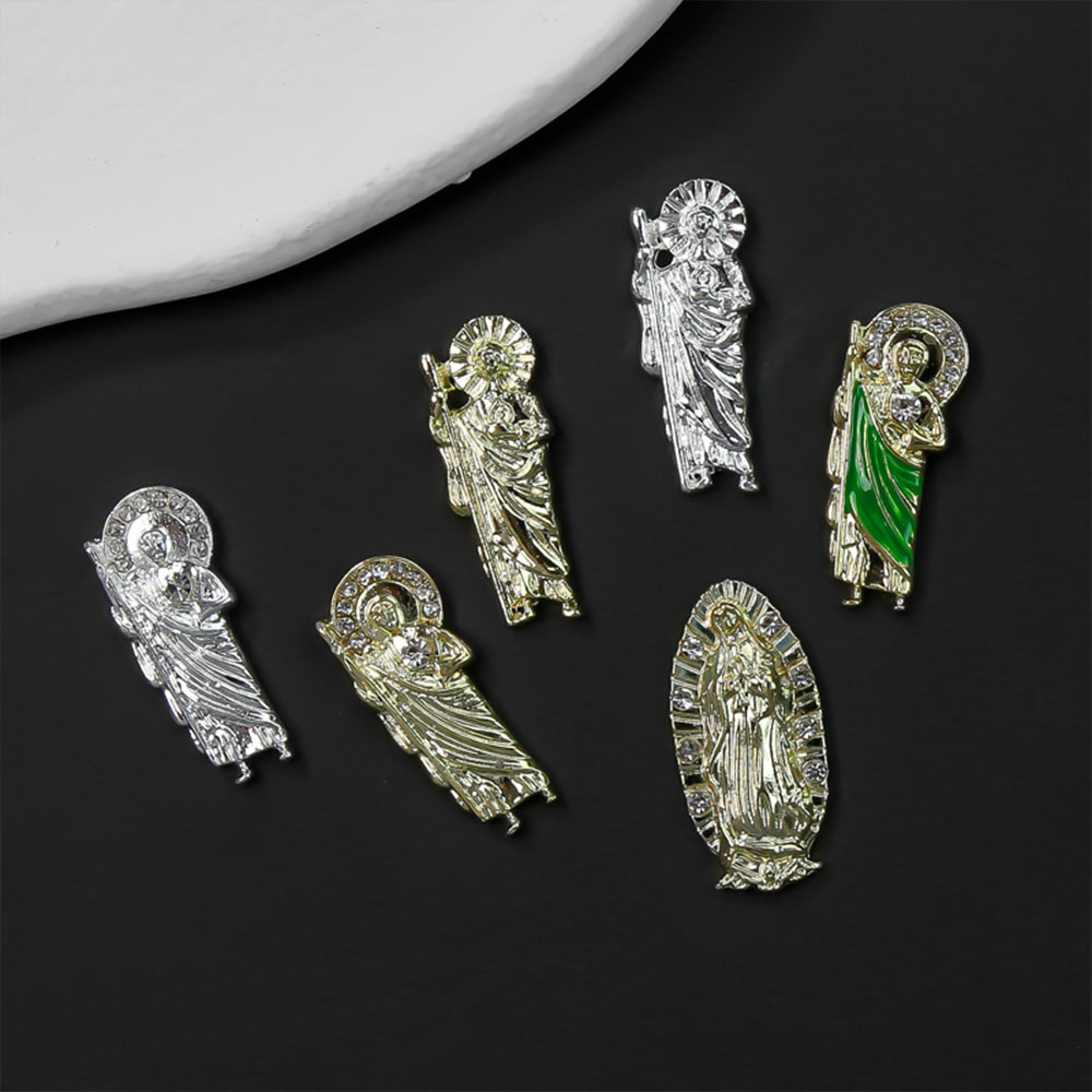10Pcs San Judas 3D Nail Charms - Nail Art Valentines Day recension och pris