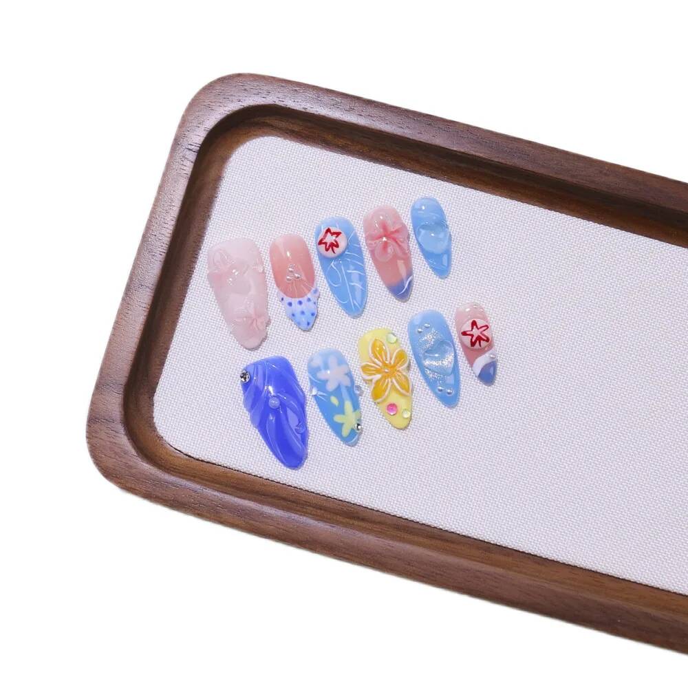 Luxury Almond-Shaped Handmade  - Nail Art Ice Blue recension och pris