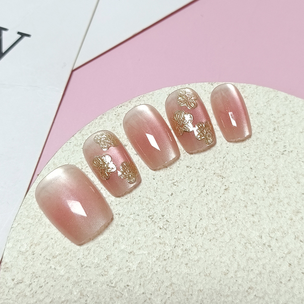 10 Pcs Hand Crafted Gold-plate - Nail Art Cat Eye Simple recension och pris