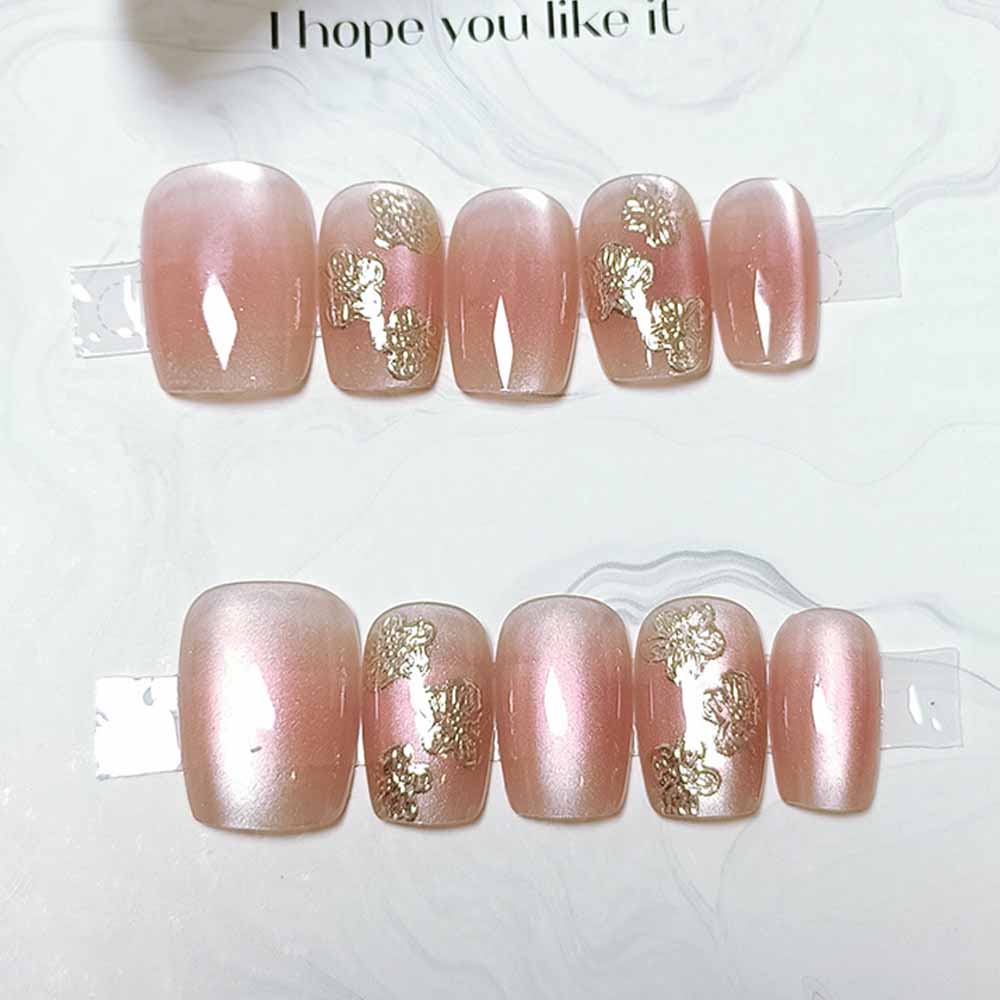 10 Pcs Hand Crafted Gold-plate - Nail Art Cat Eye Simple recension och pris