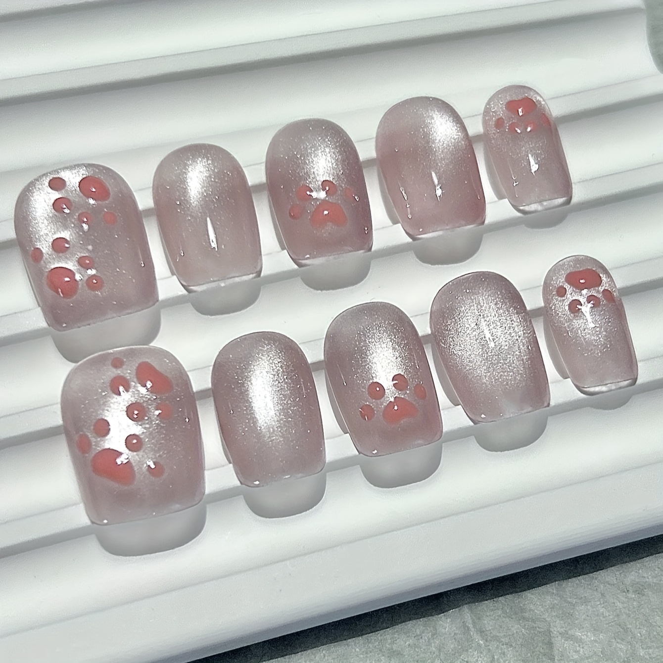 10 Pieces Cat Claw Flesh Pads  - Nail Art Cat Eye Simple recension och pris