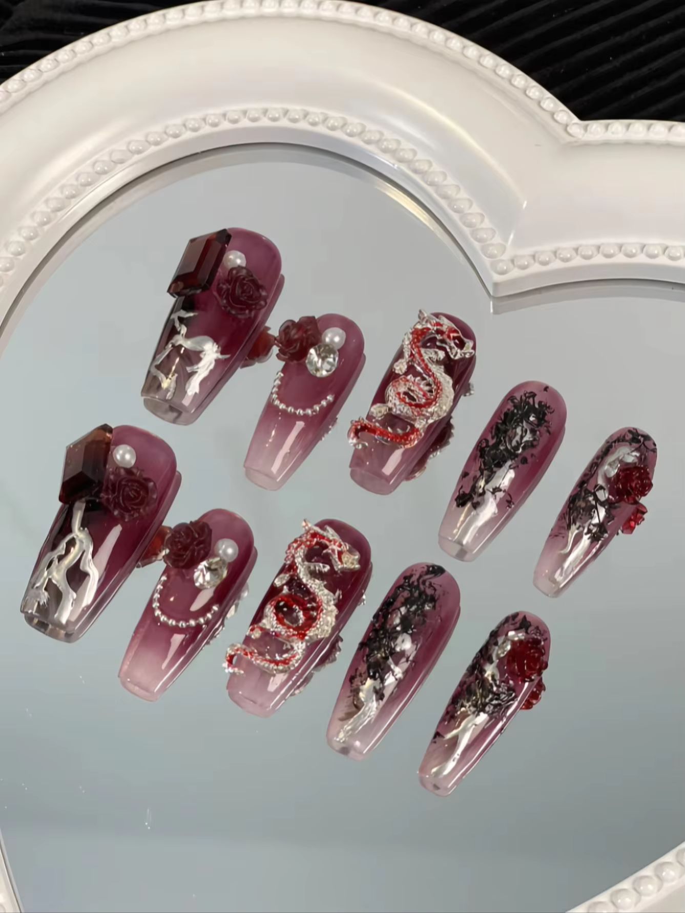 Halloween 10-Piece Set of Purp - Nail Art Fake recension och pris