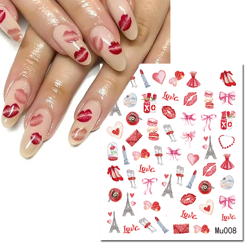 3d Nail Art Sliders Stickers V - Nail Art Valentines Day recension och pris