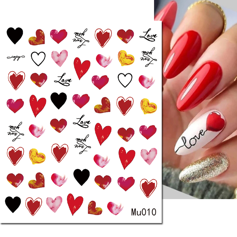 3d Nail Art Sliders Stickers V - Nail Art Valentines Day recension och pris