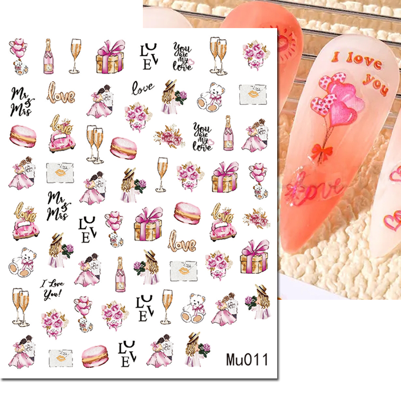 3d Nail Art Sliders Stickers V - Nail Art Valentines Day recension och pris