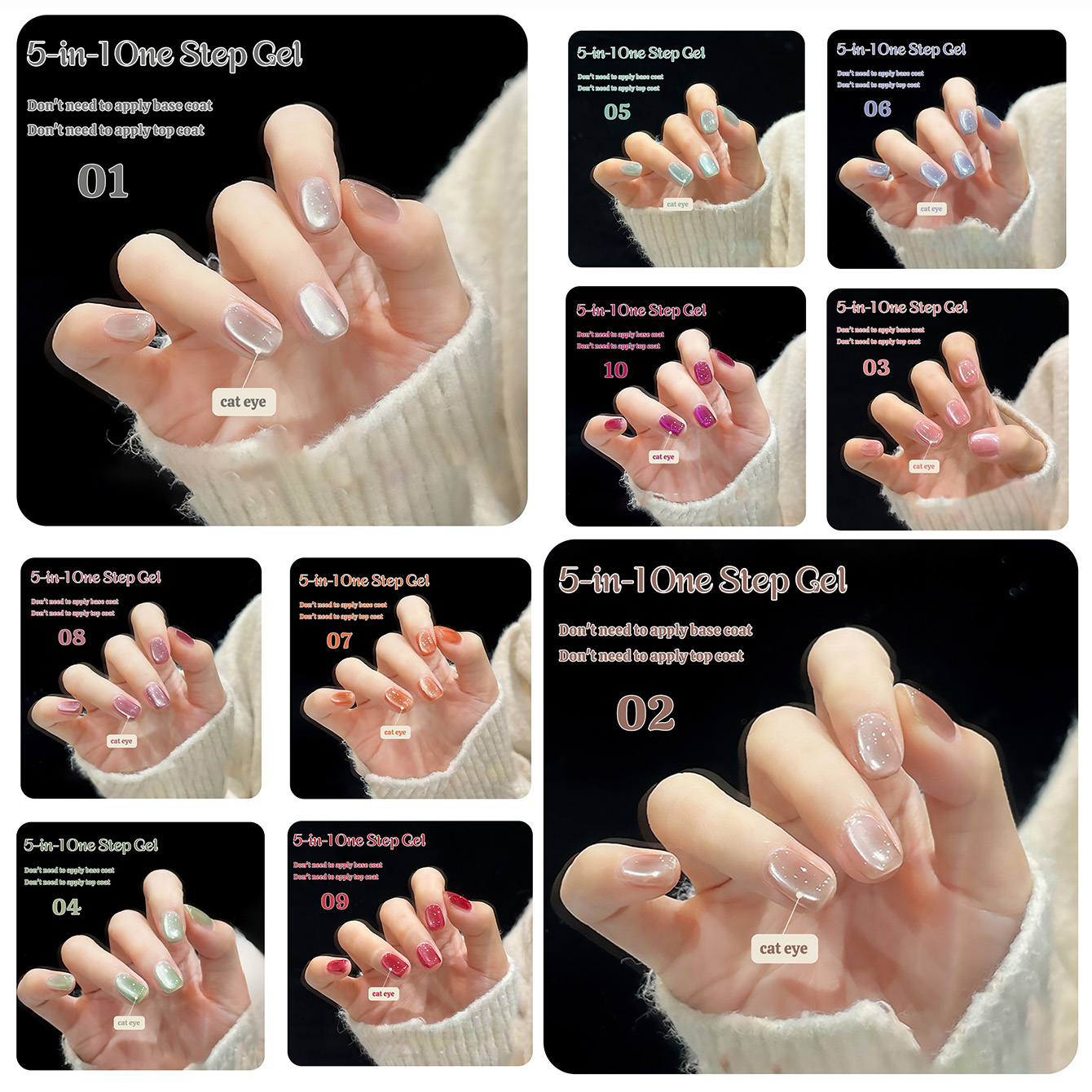 1pcs TC New 5-in-1 One-Step Ge - Nail Art Ice Blue recension och pris