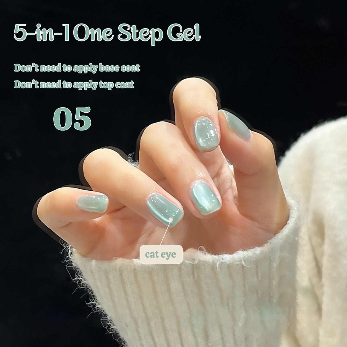 1pcs TC New 5-in-1 One-Step Ge - Nail Art Ice Blue recension och pris