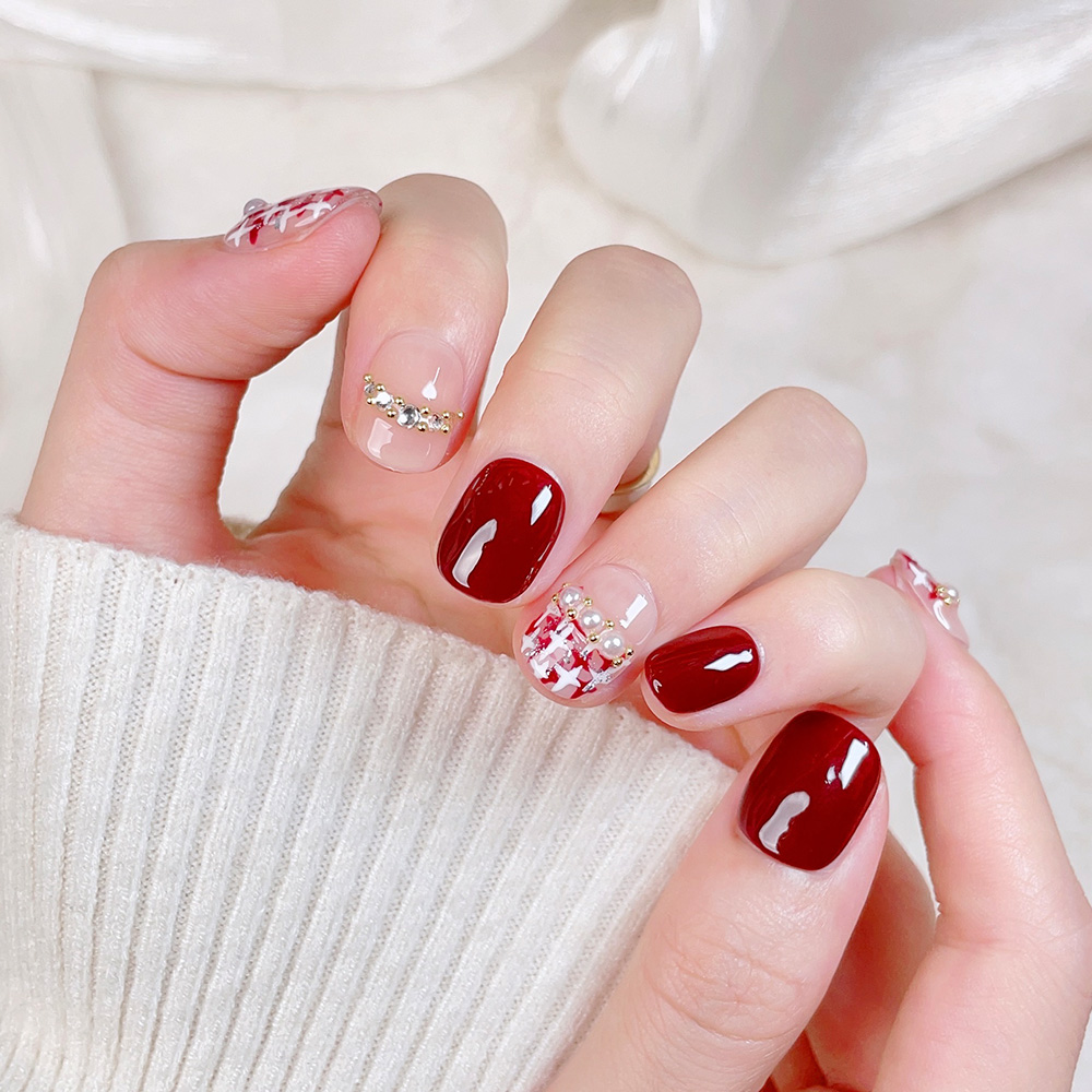 10pcs Short Square Round Handm - Nail Art Fake recension och pris