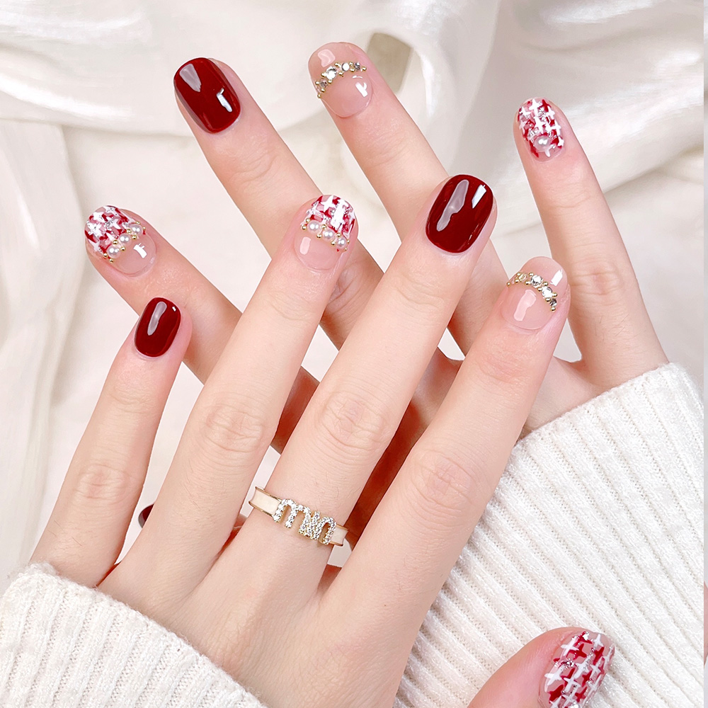 10pcs Short Square Round Handm - Nail Art Fake recension och pris