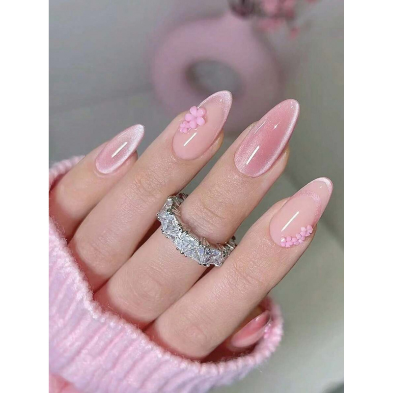 10 Pcs Handmade Medium Almond  - Nail Art Cat Eye Simple recension och pris