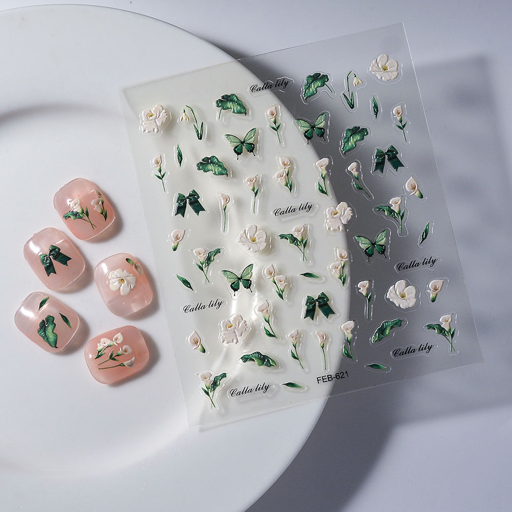 1PCS 5D Flower Stickers Retro  - Nail Art Simple Elegant recension och pris