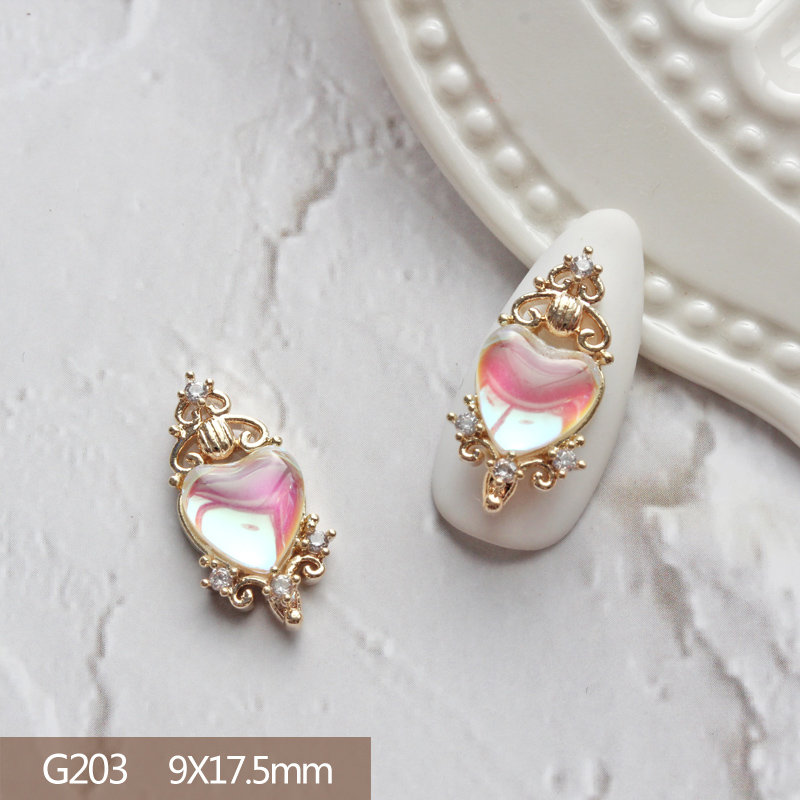 10pcs Heart Bear Rabbit Pendan - Nail Art Valentines Day recension och pris