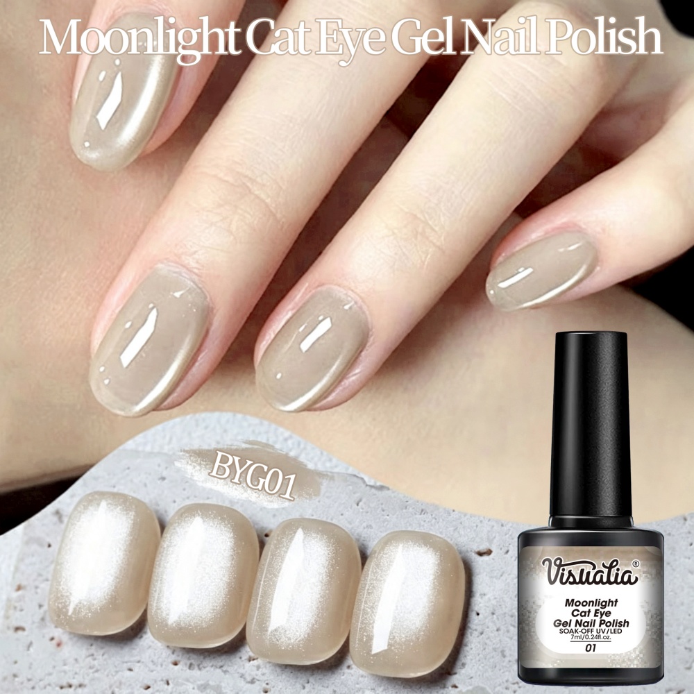 Visuatia Nude Moonlight Cat Ey - Nail Art Cat Eye Simple recension och pris